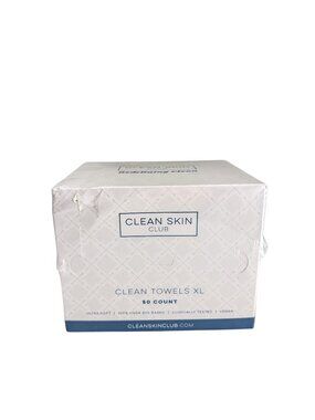 Clean Skin Club XL Disposable Biodegradable Towels Makeup Remove 50 Ct SEALED